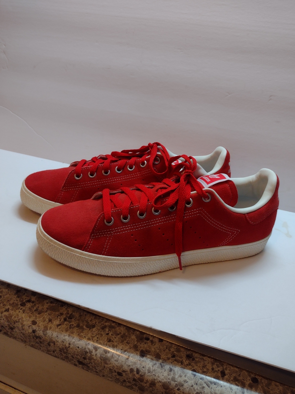 Adidas Originals Stan Smith Red Suede Sneakers ID2044 Mens Size 11 Outdoors - Picture 3 of 8